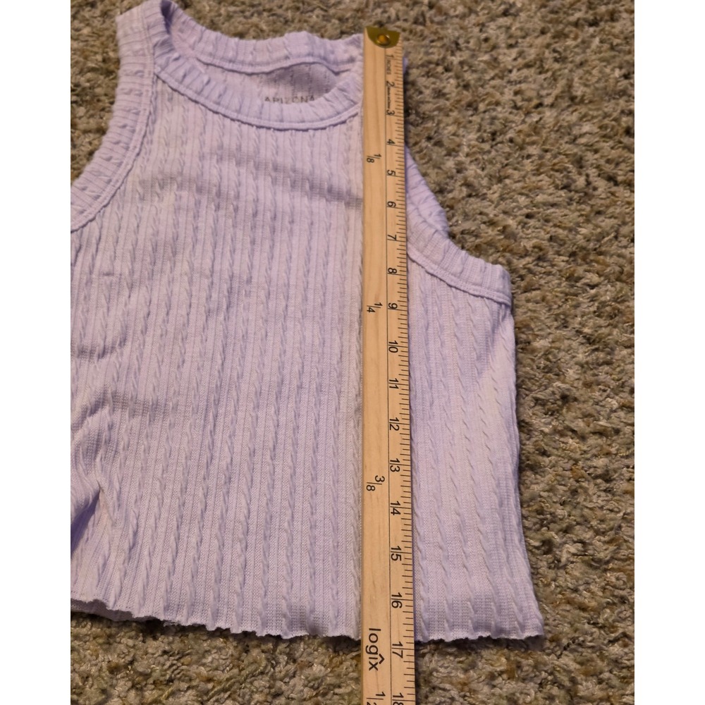 Arizona‎ Ribbed Cropped Tank Top Women's Size Medium Purple - Picture 4 of 9